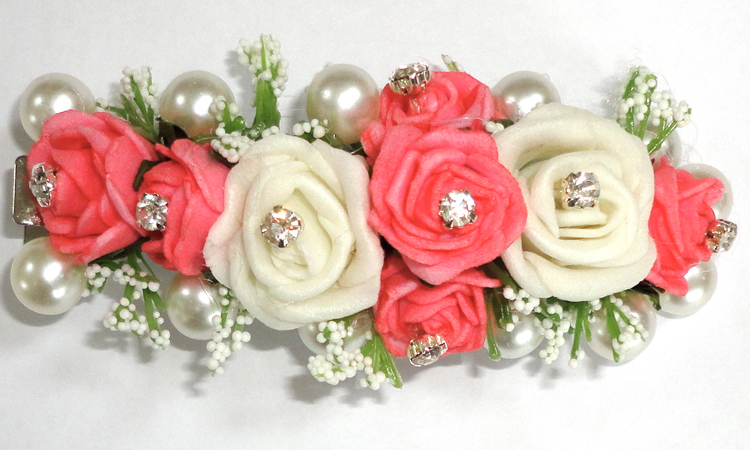 Coral & Ivory Hair Clip